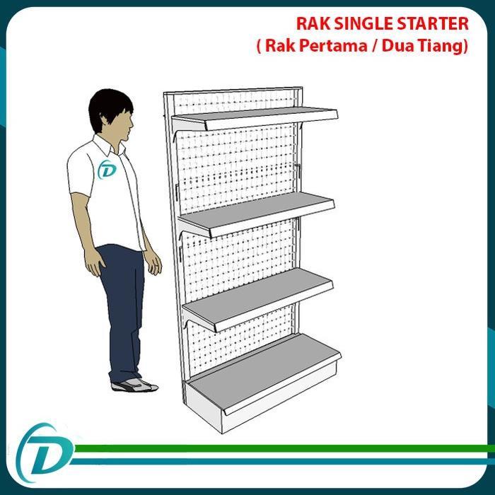 Gambar Rak Toko - Rak Minimarket Standar - Rak Gondola - Rak Supermarket - Single Starter, Tinggi 120 cm dari ModuModuWa undefined Tokopedia