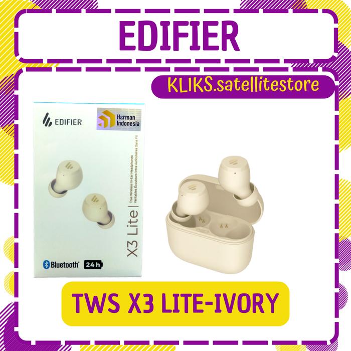 Gambar EDIFIER X3 LITE True Wireless Stereo Earbuds - IVORY dari KLIKS satellitestore undefined Tokopedia