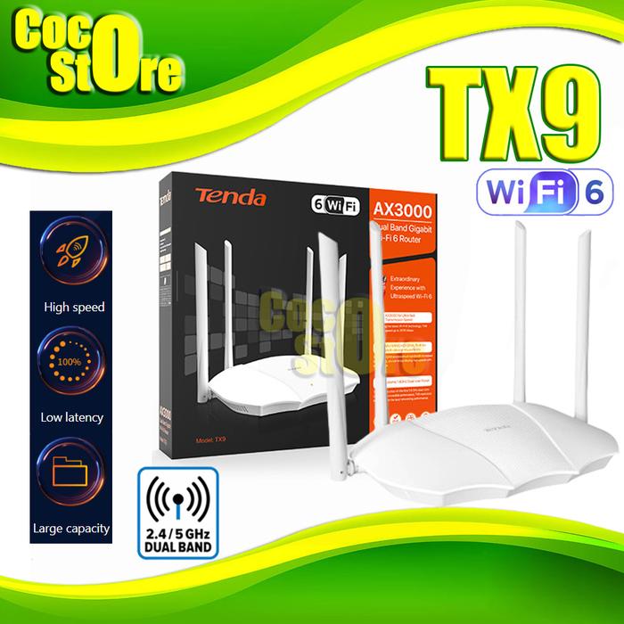 Jual Router Tenda TX9 AX3000 Dual Band Gigabit Wi-Fi 6 to 2976Mbps MU ...