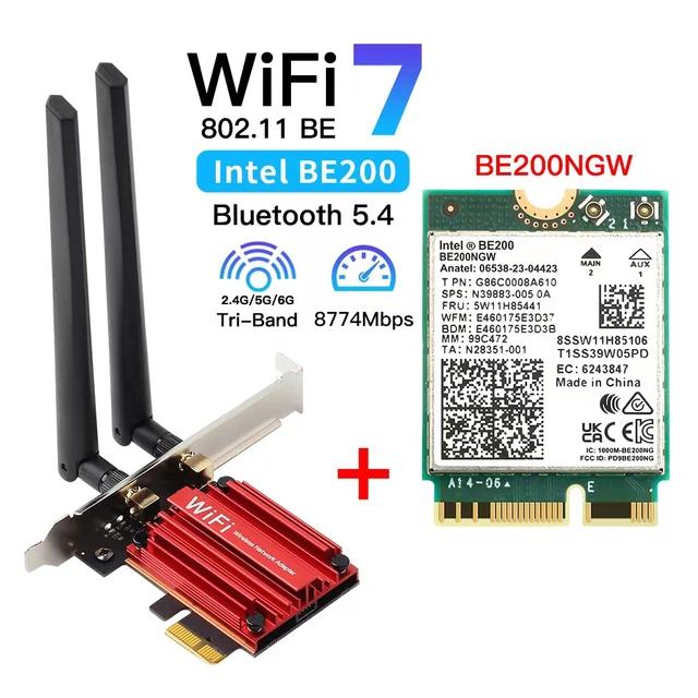 Gambar Intel Wifi 7 BE200 Pci Express Pcie pci-e card dual band ac be BT 5.4 - Merah dari Interface Master Indonesia undefined Tokopedia