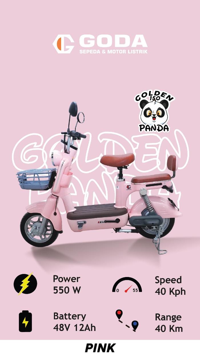 Jual Sepeda Listrik Goda New Golden150 Panda Moped Electric Bike