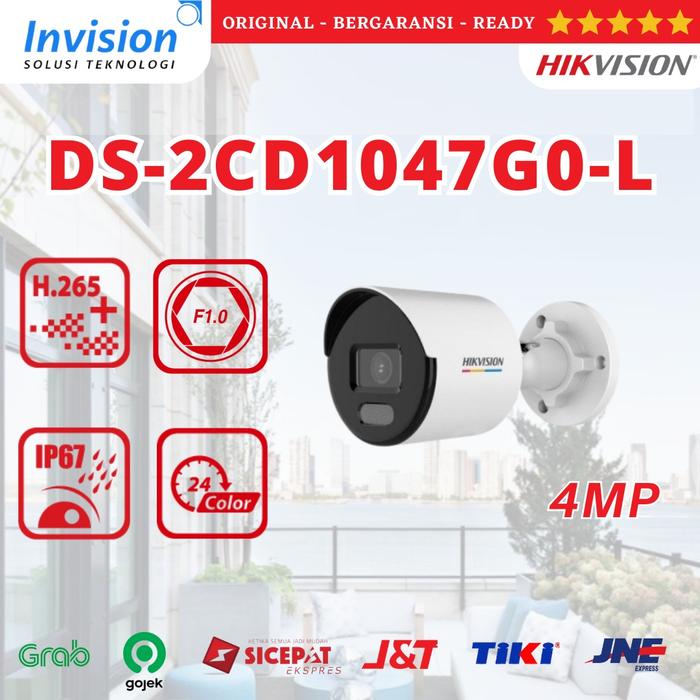 Hikvision DS-2CD1047G0-LUF 4MP Bullet Camera – 4mm Lens, IP Security Camera With Full Color Night Vision