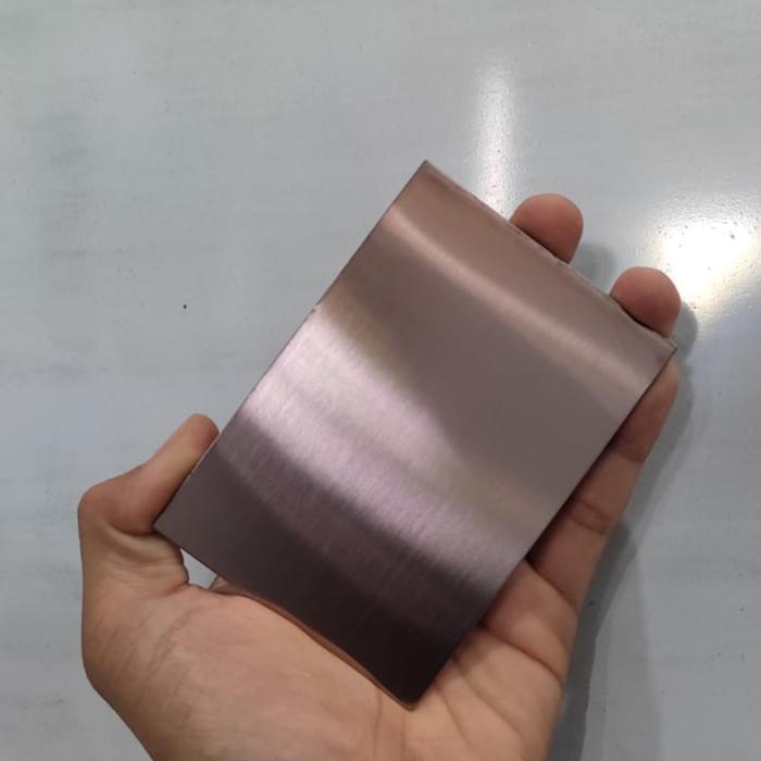 Gambar Plat Stainless 201 Bronze 0.8mm Custom PerCm Hairline / Mirror - 201 HAIRLINE dari MEGA PLATINUM STEELS undefined Tokopedia