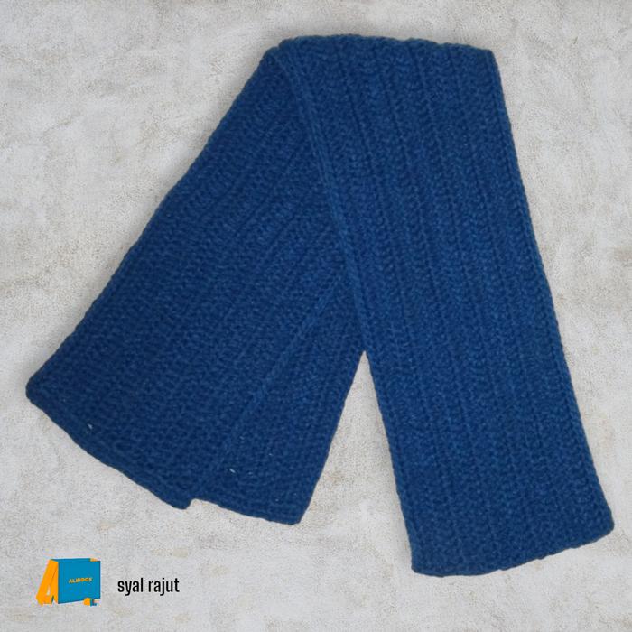 Gambar syal rajut winter / syal simple pria/wanita / syal warna soft - biru tua dari Alinbox Online Shop undefined Tokopedia