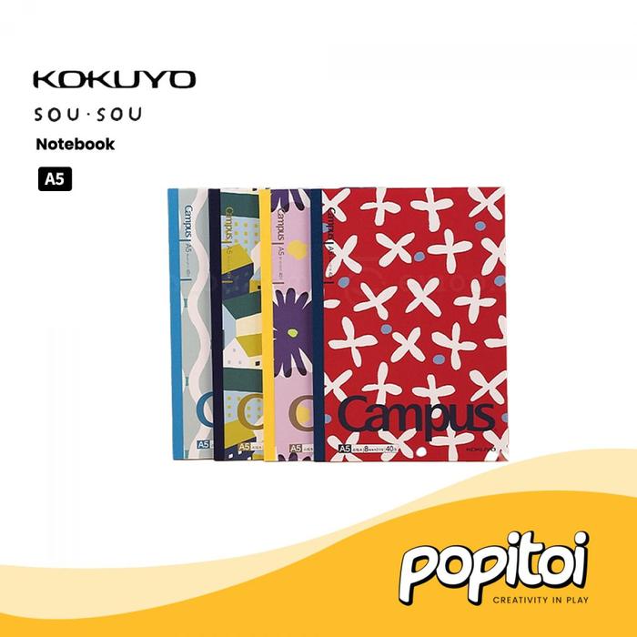 Gambar Kokuyo x SOU SOU Notebook (4-Pack) Buku Tulis Catatan - A5 dari Popitoi undefined Tokopedia