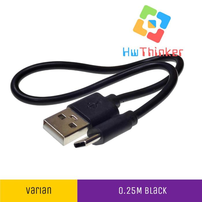 Gambar Kabel Data USB Type-C 30CM 50CM 1M for Arduino Nodemcu ESP32 STM32 - 0.25M Black dari HwThinker undefined Tokopedia