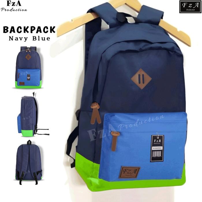 Gambar Tas Ransel Distro Casual Pria Wanita Original FzA-Navy Blue Fz - Navy Blue FZ dari FzA Official undefined Tokopedia