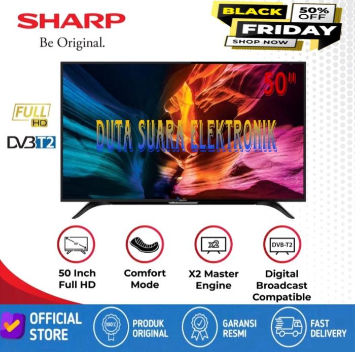 Gambar TV LED SHARP 50 Inch 2T-C50AD1i Full HD DVB-T2 Digita TV - TV ONLY dari Duta suara elektronik. undefined Tokopedia