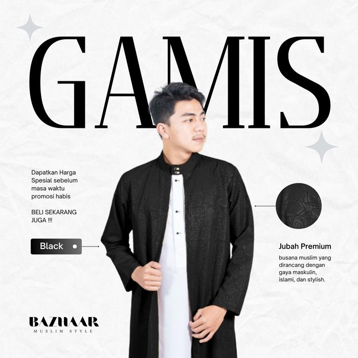 Gambar Gamis Pria Jubah 2 In 1 Lengan Panjang Dewasa Terbaru - Black, L dari Bazhaar undefined Tokopedia