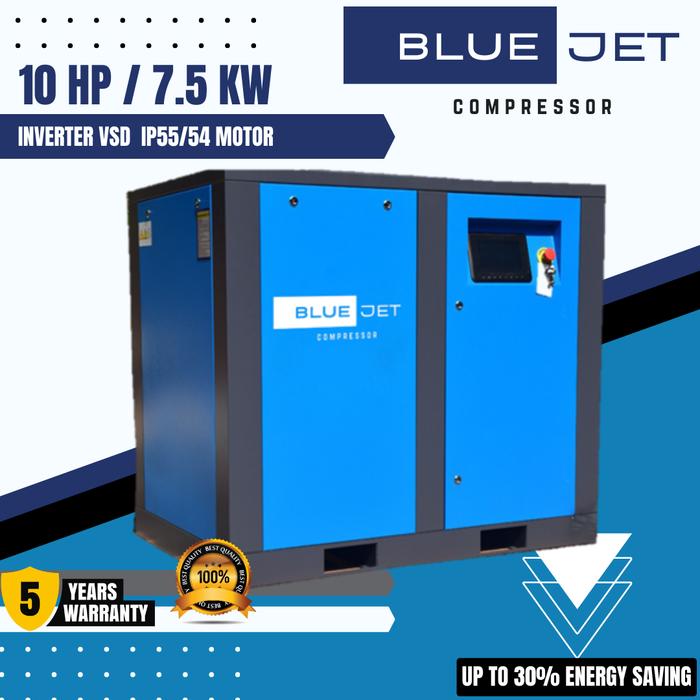 Compressor Blue Jual 10 HP / 7.5 KW Blue Jet Inverter Screw Air Compressor - Kota ...