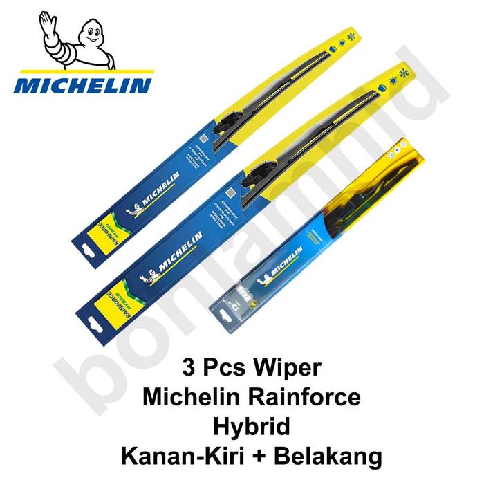 Gambar WIPER MOBIL AYLA MICHELIN Rainforce HYBRID 2Pcs (kn-kr) - 22+14+Blkng 12 dari bohlamhid undefined Tokopedia