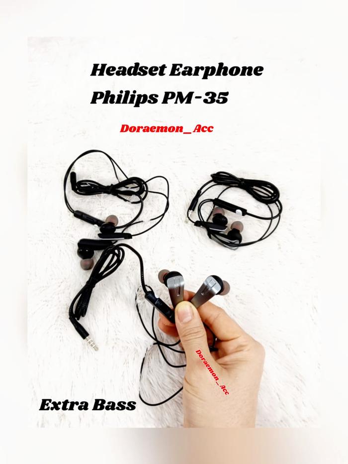 Headset Handsfree Earphone Philips Pm-35 Extra Bass Universal earphone