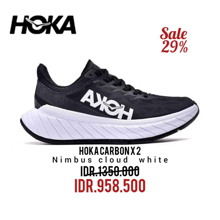 Promo HOKA CARBON X NIMBUS CLOUD WHITE ORIZINAL 39 Kota