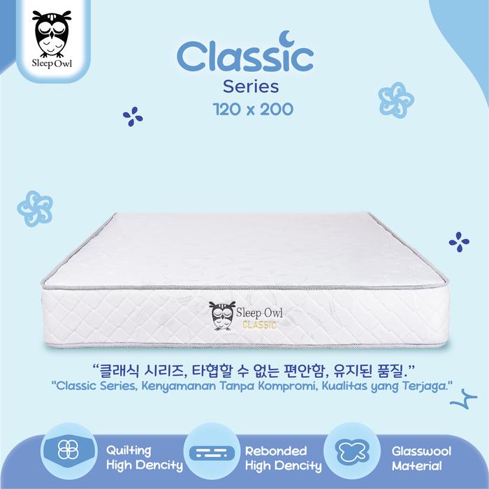 Gambar SLEEP OWL SPRINGBED  Spring Bed Matras Classic 120 x 200 Full Set - Matras Only, 120 - White dari Sleep Owl Springbed undefined Tokopedia