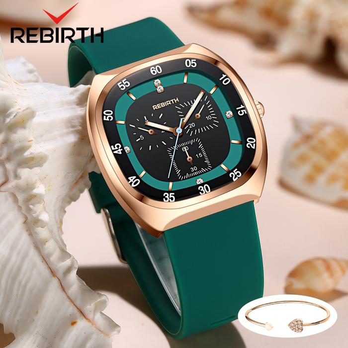 Gambar REBIRTH Jam Tangan Wanita Original Square panggilan unik Anti Air - Hijau dari Rebirth Jam Tangan undefined Tokopedia