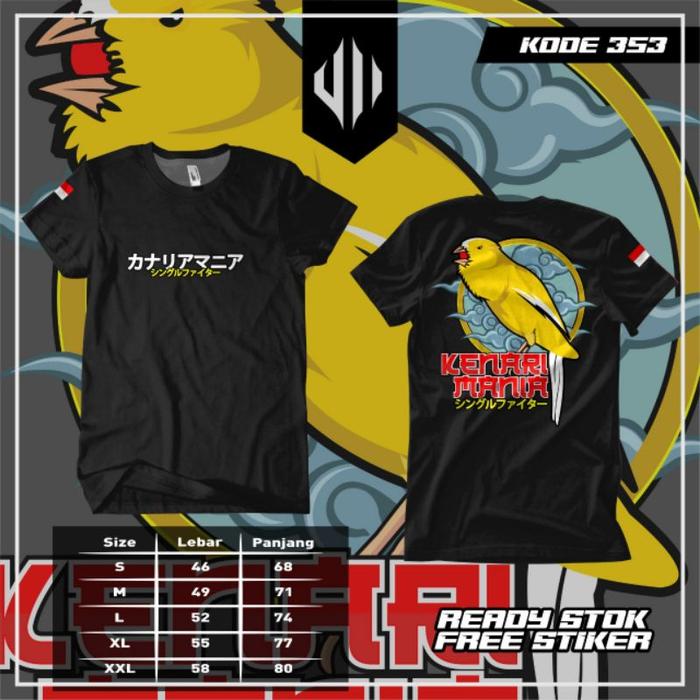 Gambar kaos Kicau mania,Kaos pria, Single fighter, Murai mania - Kenari mania, L dari Headsain undefined Tokopedia