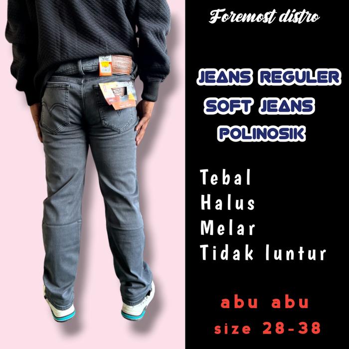 Gambar Standart Reguler Soft Jeans Pria Poli 28-38 Bahan Polinosik Melar Kualitas Halus Tebal Celana Jeans Murah Pensil Cowok Straight - Biowash, 30 dari RAJA OBRAL SURABAYA undefined 5 Tokopedia