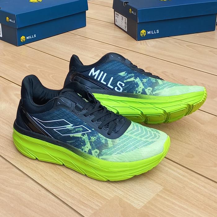 Gambar RUNNING SHOES MILLS ENERMAX CUSHION LIME GREEN BLACK ORIGINAL - 40 dari Semarang Raya Sport undefined Tokopedia