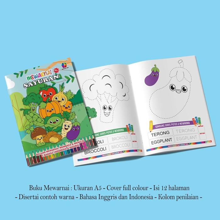 Gambar BUKU MEWARNAI ANAK FULL WARNA BUKU MEWARNAI HEWAN TANAMAN BUAH BUKU - Sayur dari Ai S Store undefined Tokopedia