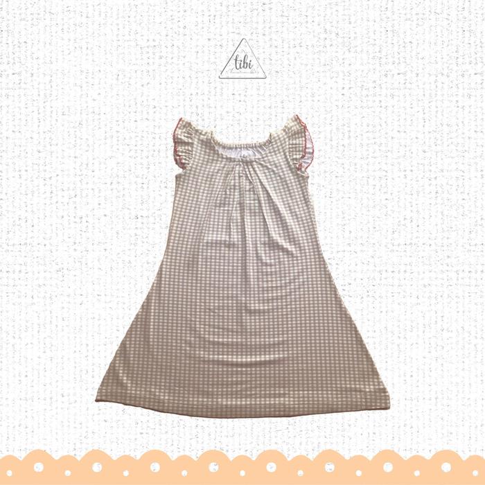 Gambar Dress Anak TENCEL Dress Gingham - BROWN, 1-2year dari Tibikidswear undefined Tokopedia