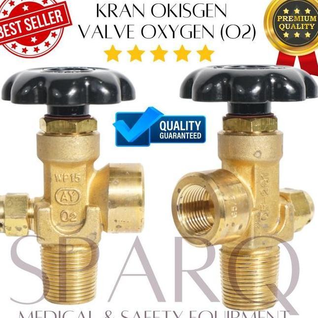 Gambar KRAN TABUNG OKSIGEN - VALVE OXYGEN O2 N2 AR TOKOTEMANKITA - 25-27mm dari kedaitemankita undefined Tokopedia