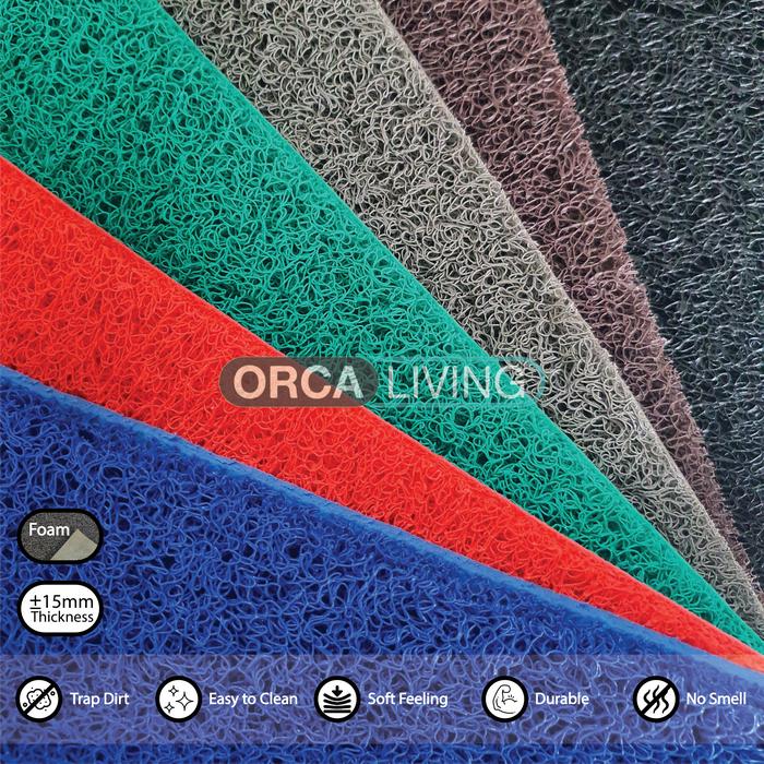 Gambar Keset Karpet PVC Mie Bihun 1 Warna Premium Coil Mat Anti Slip Foam Backing - Meteran - Sample 8x10cm dari Orca Living undefined Tokopedia