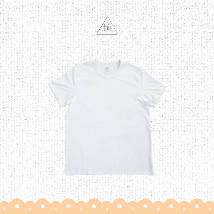 Gambar Kaos Polos TENCEL Dad Tee - WHITE, M dari Tibikidswear undefined Tokopedia