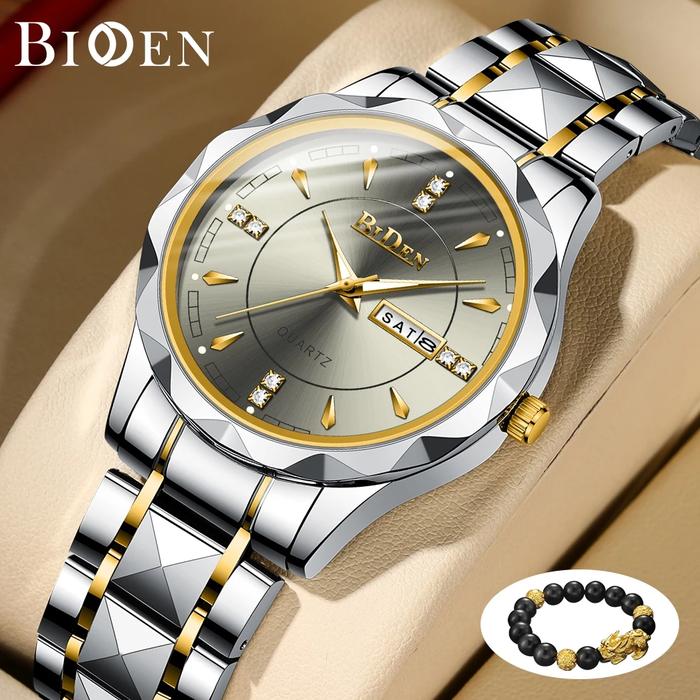 Gambar JAM TANGAN PRIA ORIGINAL BIDEN S001 STAINLESS STEEL TAHAN AIR FREE GEL - Silver Kombi dari JKT_GROSIR undefined Tokopedia
