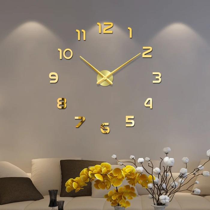 Gambar Jam Dinding Besar 3D Jumbo 130cm Original Silent Sweeping Movement Water & Steam Resistant Diameter 80-130cm Hiasan Aesthetic Dekorasi Rumah Jam Dinding Raksasa DIY - 1146 dari shenar168 undefined Tokopedia