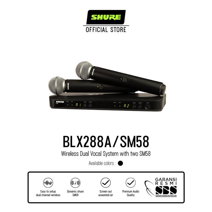Gambar SHURE BLX288A/SM58 Microphone - K3E dari Shure Indonesia Official Store undefined Tokopedia