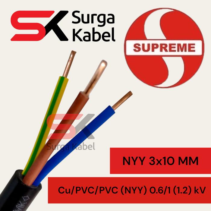 Jual KABEL LISTRIK NYY 3x10 mm SUPREME/ NYY 3 x 10/ KABEL TUFUR 3x10 ...