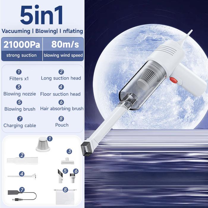 Gambar 21000Pa Vacuum cleaner portable 5 in Penyedot Debu Mini Tanpa Kabel - Putih-Standar dari AMFinID undefined Tokopedia