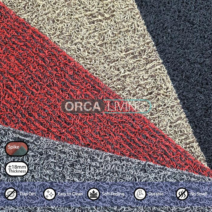 Gambar Keset Karpet Mobil PVC Mie Bihun 2 Warna Premium Coil Mat Anti Slip Spike Backing - Meteran - Sample 8x10cm dari Orca Living undefined Tokopedia