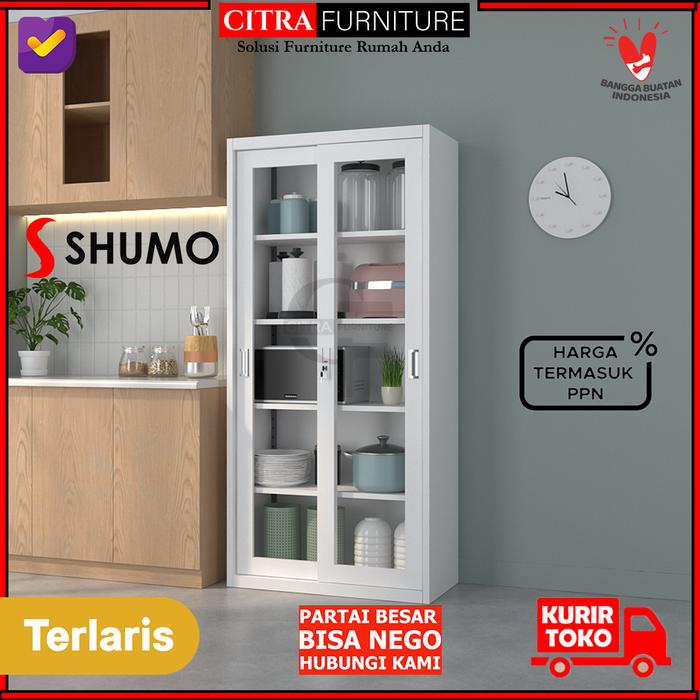Gambar SHUMO Lemari Dapur Besi Serba guna | Rak Piring Minimalis Okayama - WHITE SERIES, DIRAKIT dari Citra furniture undefined Tokopedia