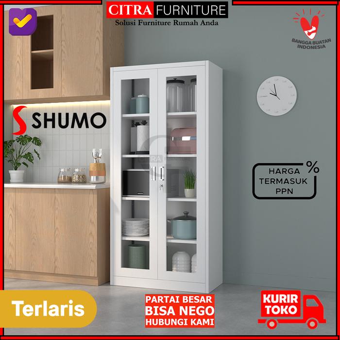 Gambar SHUMO Lemari Dapur Besi Serba guna | Rak Piring Minimalis Osaka - WHITE SERIES, DIRAKIT dari Citra furniture undefined Tokopedia