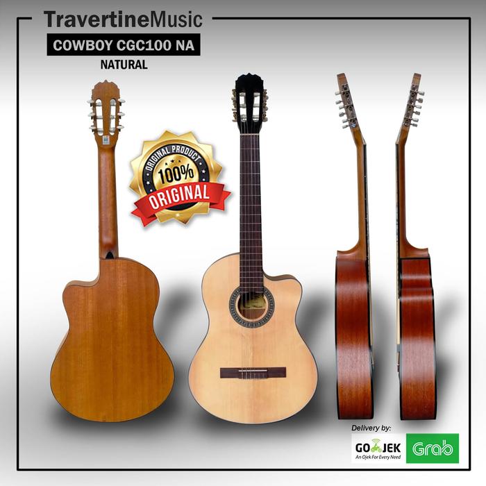 Gambar Gitar Classic nilon elektrik Cowboy tipe CGC100NA with Tuner - Natural, Standart dari Travertine Music undefined Tokopedia