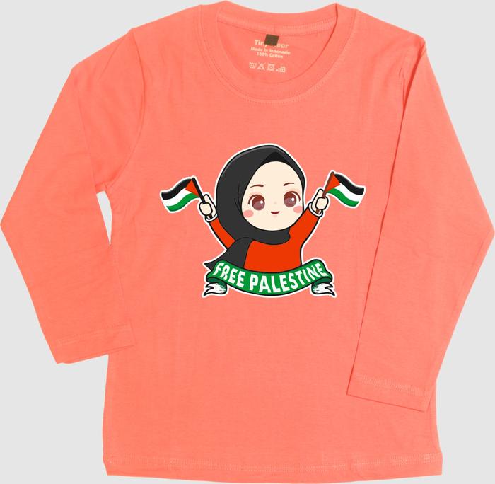 Gambar Baju Kaos Sablon Lengan Panjang Anak Cewek Cotton Combed 30s Palestine - Salem, 8 dari Tiny Wear Shop_NEW undefined Tokopedia