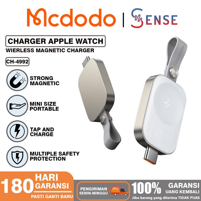 Gambar Charger Apple Watch MCDODO Portable Wireless Magnetic For Apple Watch - MNI PORTBLE WHT dari SENSE OFFICIAL STORE undefined Tokopedia
