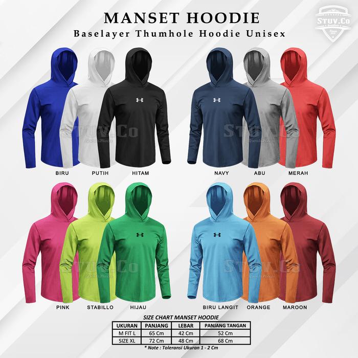 Gambar MANSET BASELAYER HOODIE PRIA LENGAN PANJANG JARI OLAHRAGA PRIA WANITA - "M/L" U44, Biru dari STUVCO SPORTSWEAR undefined Tokopedia