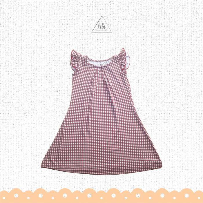 Gambar Dress Anak TENCEL Dress Gingham - RED, 9-10year dari Tibikidswear undefined Tokopedia