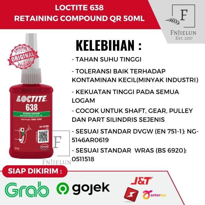Gambar NEWPRODUK LEM LOCTITE 638 RETAINING COMPOUND BARCODE QR 50ML !!!!! dari cv holia undefined Tokopedia
