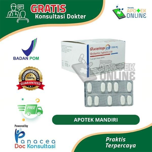 Gambar GLUCOPHAGE XR 1000 MG STRIP 10 TABLET/OBAT DIABETES/METFORMIN dari Apotek Mandiri Pontianak Kota undefined Tokopedia