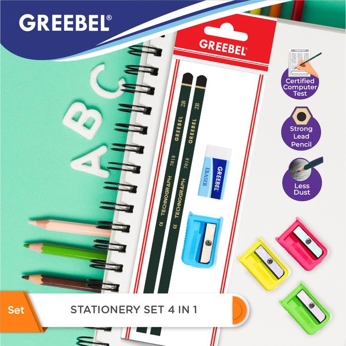 Gambar Greebel Stationery Set 4 In 1 / Paket Alat Tulis Set dari Angsana Stationery undefined Tokopedia