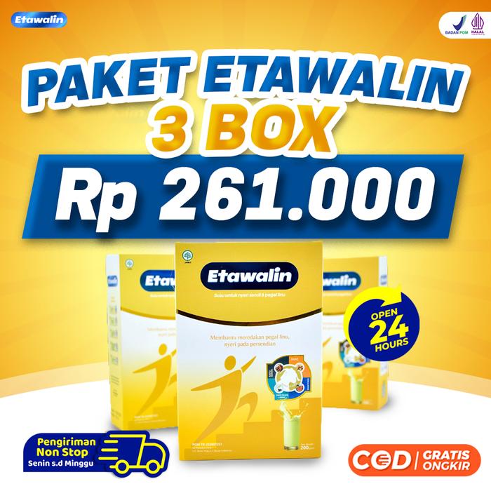 Gambar 3 BOX Etawalin Susu Asam Urat Nyeri Sendi & Tulang Rematik Kebas - 1 BOX dari Etawalin Mall undefined Tokopedia