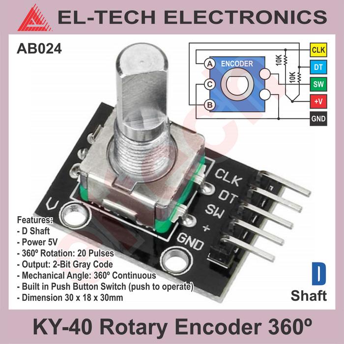 Gambar 360 Rotary Encoder Sensor Module Hitung Posisi Gerak Putaran - AB024 KY-40 Mod dari ELTECH online undefined Tokopedia