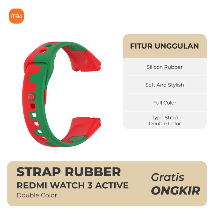 Gambar Xiaomi Strap Redmi Watch 3 Active Double Colors Tali Jam Redmi Watch 3 Active - Red Green dari MIBO undefined Tokopedia