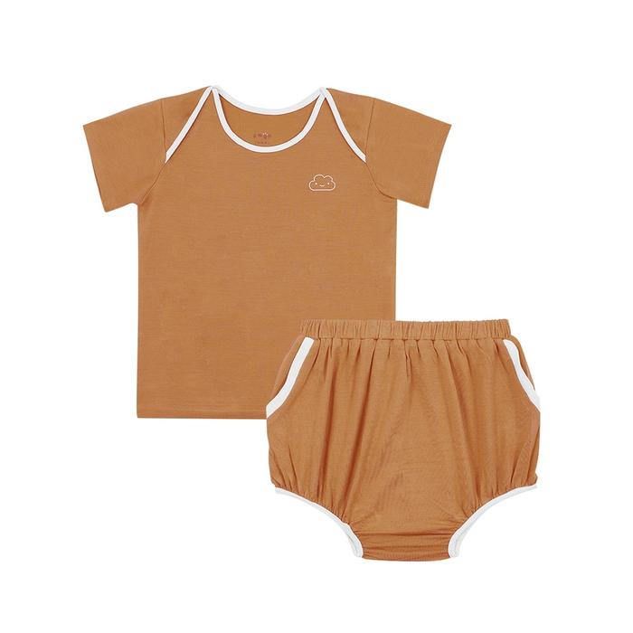 Gambar Awan Kids Day Bloomer Set - Baju Baby Bayi Lucu Santai Unisex Tencel - Nut, 3-6m dari Ninemonthslater.idn undefined Tokopedia