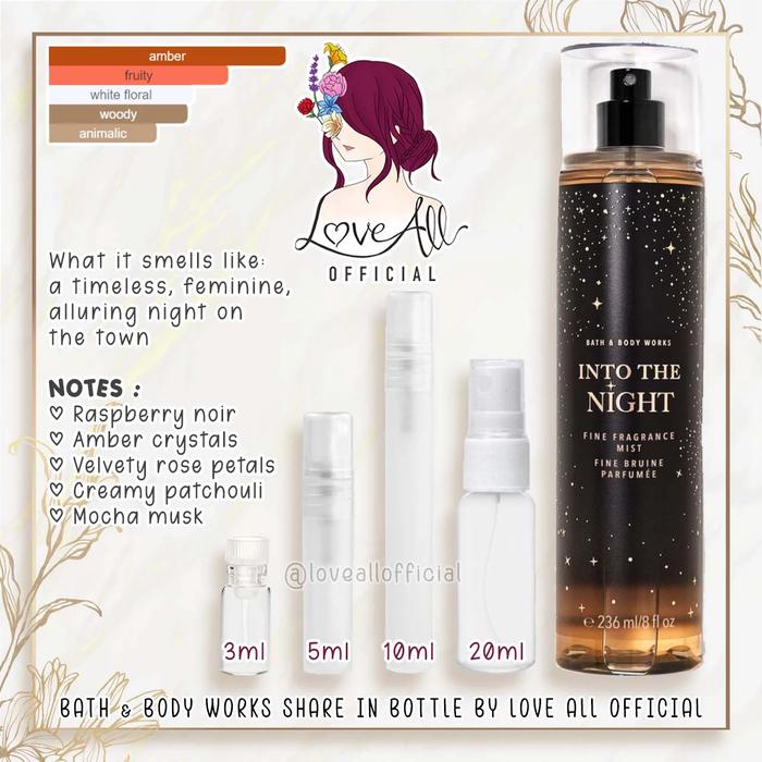 Jual INTO THE NIGHTS Bath and Body Works share in bottle tester