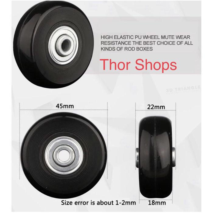 Gambar 4 pcs roda koper pengganti polyurethane replacement luggage wheel - PU-45mmX18mm dari Thor Shops undefined Tokopedia