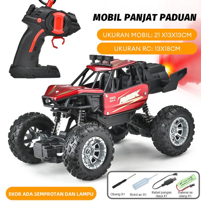 Gambar Mainan Mobil Remote Control 2.4GHz RC Offroad Dengan Semprotan Knalpot - Spray Merah dari toko mainan tatajoy undefined Tokopedia